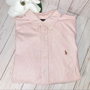 Polo by Ralph Lauren Dress Shirt Pink w Stripes XL